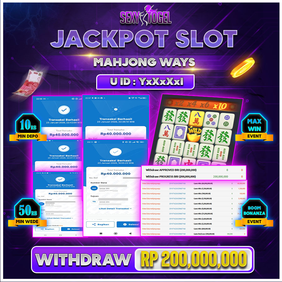 SEXYTOGEL JACKPOT SLOT MAHJONG WAYS Rp.200.000.000.,-LUNAS